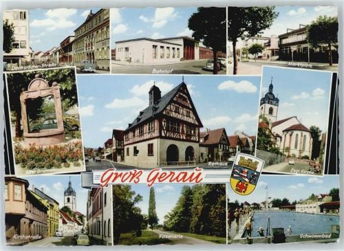 Groß-Gerau Darmstädter Straße, bahnhof, Marktplatz, Alter Brunnen, Kirchstraße, Rathaus, Schwimmbad