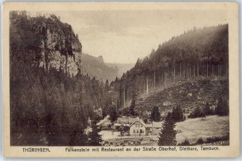 Tambach-Dietharz Falkenstein mit Restaurant an der Straße Oberhof
