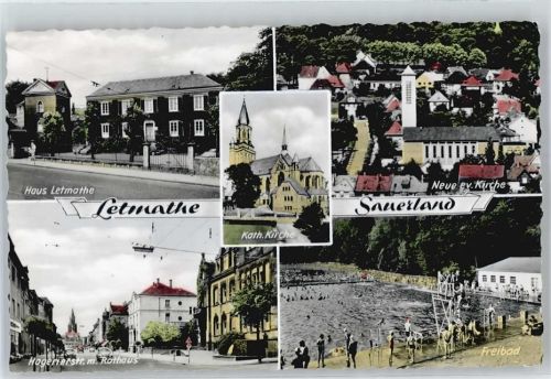Letmathe Schwimmbad, Hagener Straße, Rathaus, Haus Letmathe, Kirche