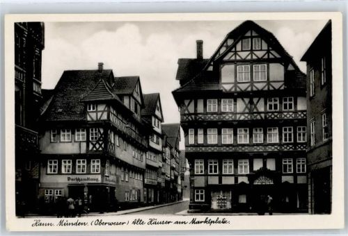 Münden Alte Häuser am Marktplatz