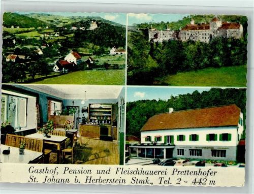 Sankt Johann Gasthof Pension Fleischhauerei Prettenhofer Innenaufnahme Gastraum Ortsansichten 4-Bildaufnahme