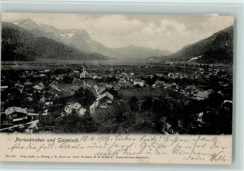 Partenkirchen 1906 Blick auf Partenkirchen und Garmisch