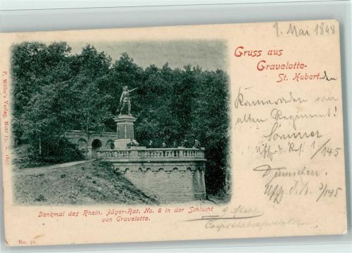 Gravelotte 1898 Denkmal des Rhein Jäger-Rat. No. 8 in der Schlucht von Gravelotte