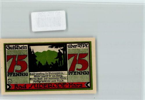 Bad Suderode Notgeld 75 Pf. Verse über Heilquelle