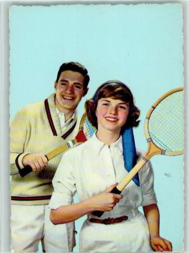 Doppelspiel ca 1970 AK Tennisschläger