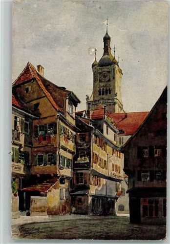 Stuttgart 1936 Partie in der Altstadt AK Bodenseeverlag Nr. 506 AK