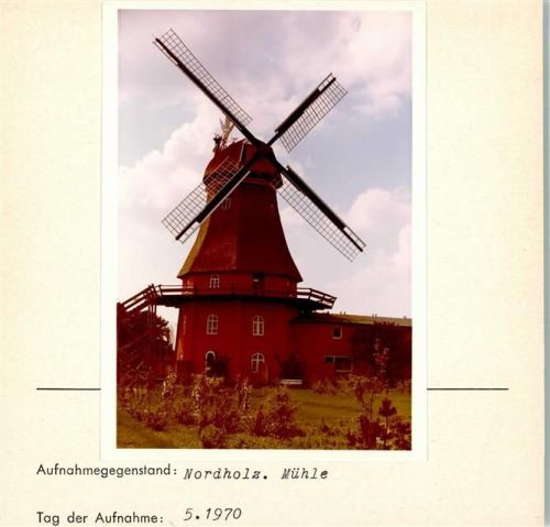 Spieka-Neufeld Mühle Foto montiert auf Karton