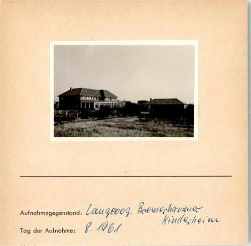 Langeoog Bremerhavener Kinderheim Foto montiert auf Karton