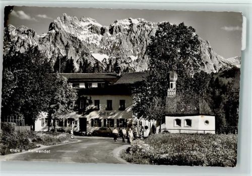 Klais Ortsansicht mit Karwendel Kirche Post