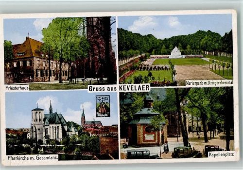 Kevelaer Priesterhaus Pfarrkirche Ortsansicht Marienpark mit Kriegerehrenmal Kapellenplatz