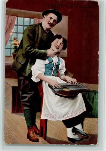 1909 Zitherspielerin AK