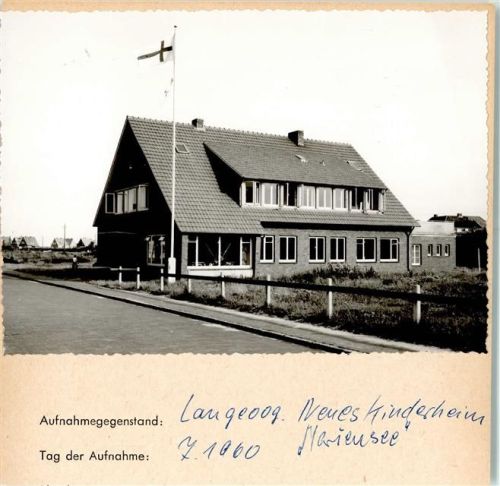 Langeoog Neues Kinderheim Mariensee Foto montiert auf Karton