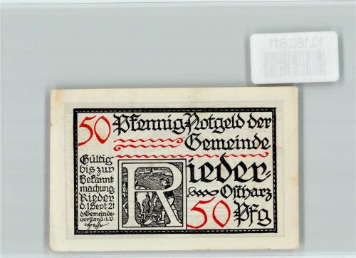 Rieder Notgeld Bauer Grab Andreas Kuester
