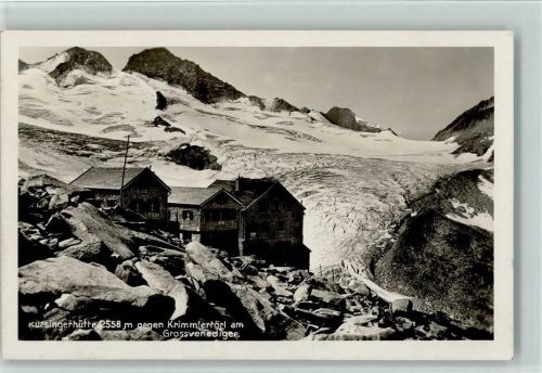 Kürsinger Hütte Kürsingerhütte gegen Krimmlertörl am Grossvenediger Hüttenstempel