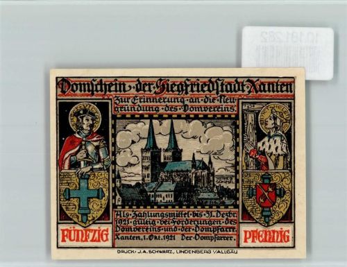 Xanten Notgeld Dom Drachenkampf
