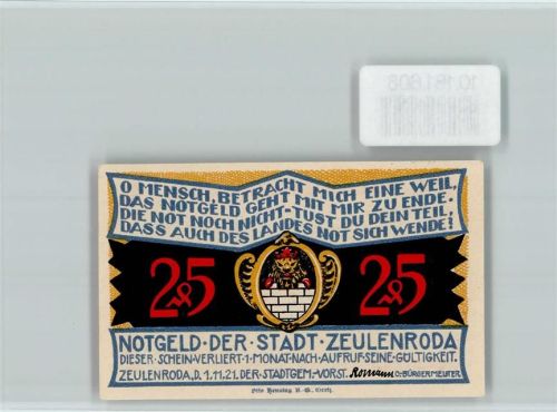 Zeulenroda Notgeld