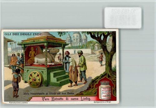 Gli Dei Degli Indu - Heilige Kuh wird transportiert - Sammelbild Liebig