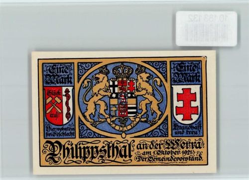 Philippsthal Notgeld Marktbrunnen Marktplatz Ballspiel