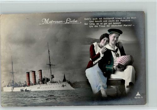 1915 Photochemie Serie 6218-5 Matrosen Liebe, Ziehharmonika AK