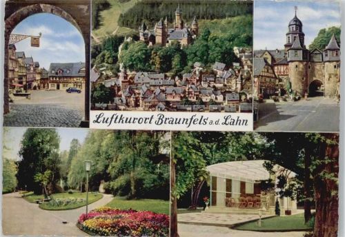 Braunfels Durchblick Markt-Schloß Braunfels Schloßeingang Herrengarten Musikpavillon