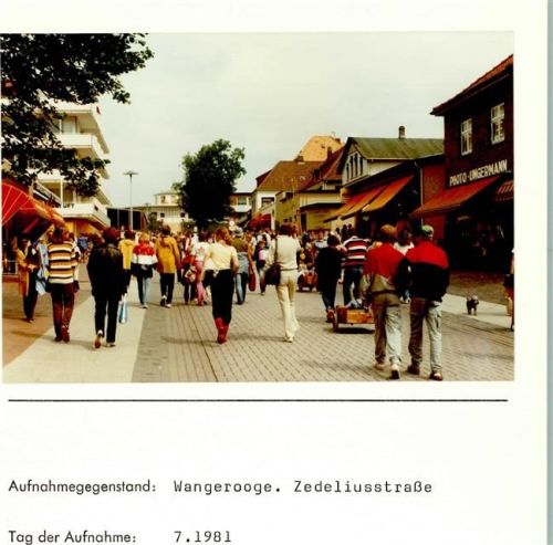 Wangerooge Zedeliusstraße Foto montiert auf Karton