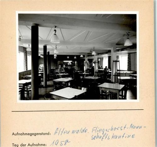 Altenwalde Fliegerhorst Mannschaftskantine 1958 Foto montiert auf Karton
