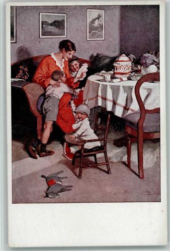 WK I Nr. 9 Wennerberg - Gute Nachrichten von der Front - Feldpostbrief, Frau mit ihren Kindern