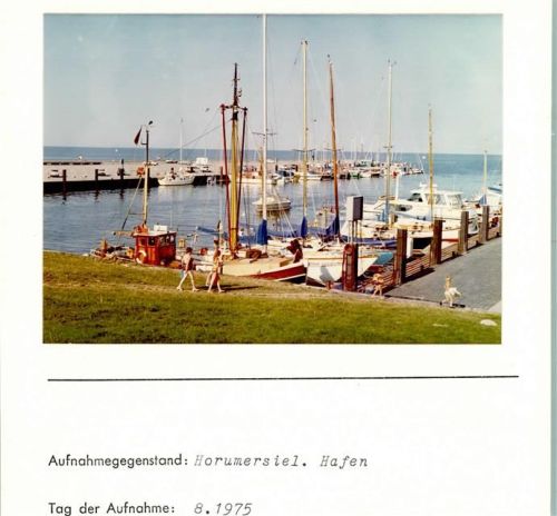Horumersiel Hafen Foto montiert auf Karton