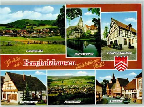 33829 W4807 Borgholzhausen - Schulzentrum Schloß Brincke Altes Fachwerkhaus Haus Krüger Freistraße