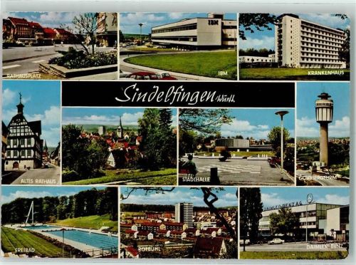 Sindelfingen Stadthalle Goldbergturm Altes Rathaus Krankenhaus IBM Schach Schwimmbad Mercedes