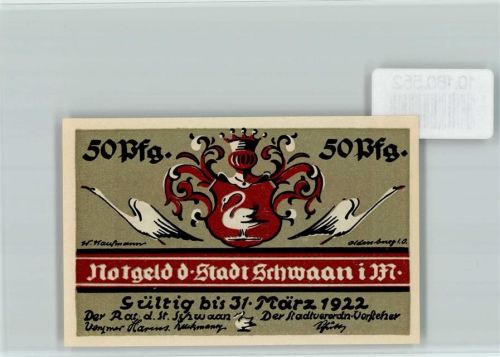 Schwaan Notgeld Schwäne Ochsenschule