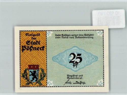 Pößneck Notgeld Rotationsdruckmaschine