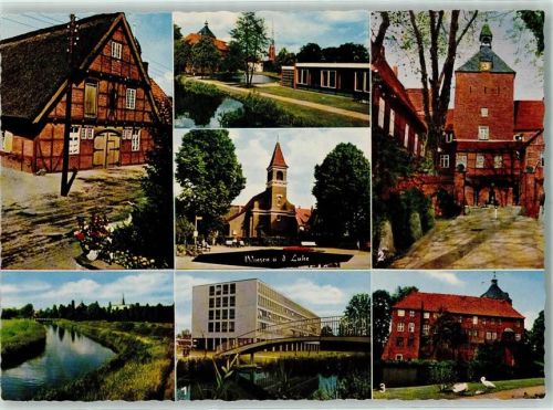 Winsen Rückseite mit Abschürfungen bzw Kleberesten Schlosshof Kirche