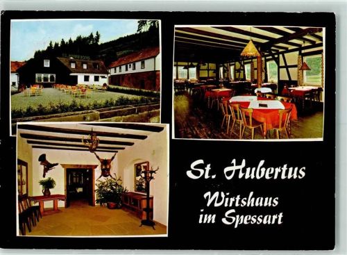 97840 W8771 Windheim b Hafenlohr - Rückseite mit Abschürfungen bzw Kleberesten Gasthaus St. Hubertus