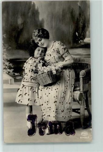 Amag Serie 61483-1 AK mit Glimmerauflage Mutter und Kind