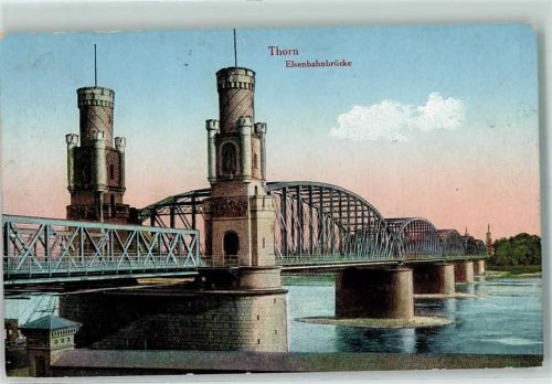 Thorn 1915 Eisenbahnbrücke AK