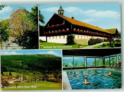 Rettenbach Rückseite mit Abschürfungen bzw Kleberesten Hotel Schmelmerhof Schwimmbad