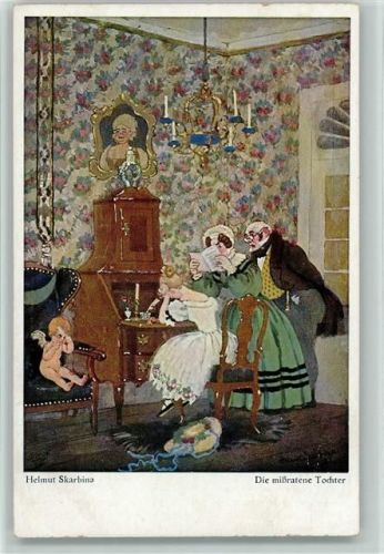 Die mißratende Tochter - Amor, Biedermeier - Primus Nr. 6024 , sehr gute Erhaltung AK