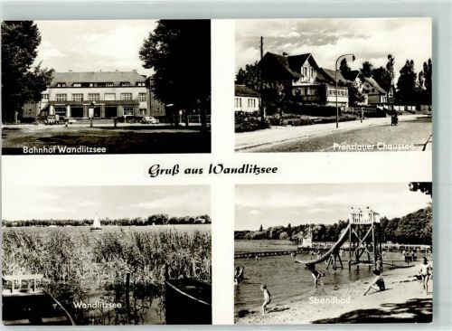 Wandlitz Rückseite mit Abschürfungen und Kleberesten Bahnhof Prenzlauer Chaussee Strandbad Wandlitzsee