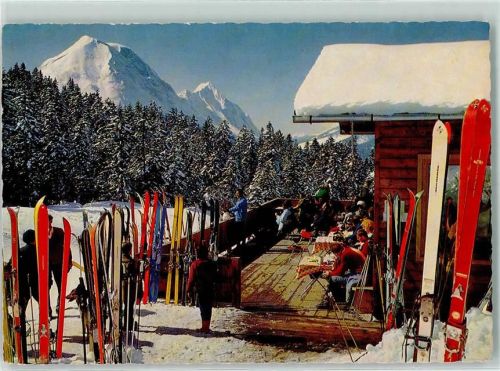 Leutasch Bergstation Katzenkopflift gegen Hohe Munde Winter Ski