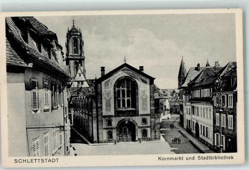 Selestat Stadtbibliothek Kornmarkt Kirche
