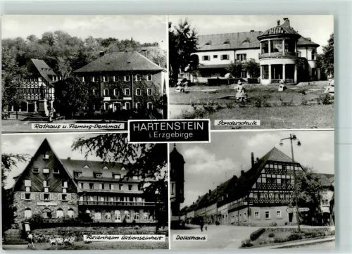 Hartenstein Rathaus Fleming-Denkmal Sonderschule Ferienheim aktionseinheit Volkshaus
