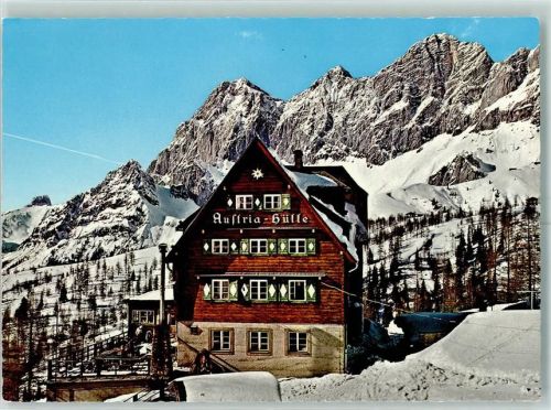 Austriahütte Beschreibung aufgeklebt Hüttenstempel