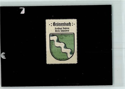 87730 W8944 Grönenbach , Allgäu Vignette Wappen Grönenbach