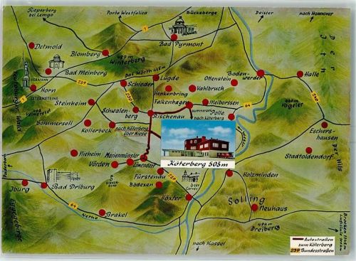 Köterberg Landkarte Norddeutschland Gasthaus Köterberg