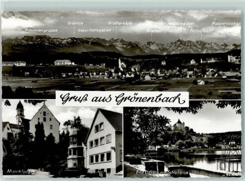 Grönenbach Marktplatz Bad Clevers mit Schlossblick