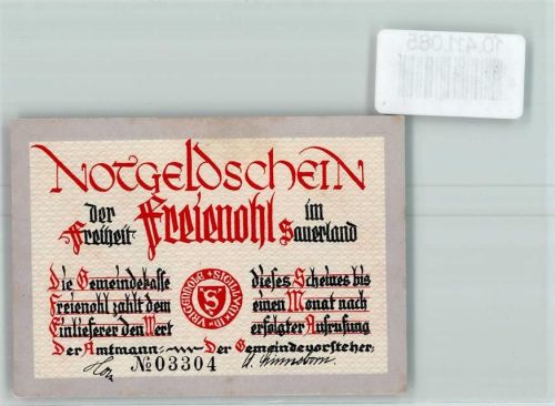 Freienohl Notgeld