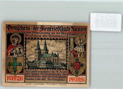 Xanten Notgeld Scherenschnitt