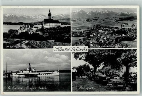 Andechs Kloster am Ammersee Dampfer Klostergarten