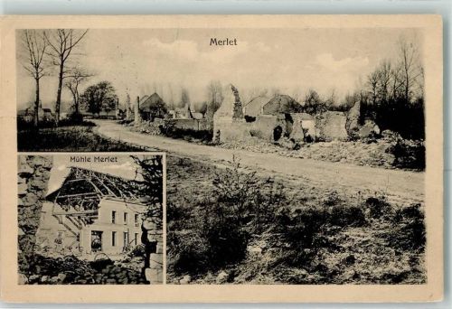 Villiers-sous-Praslin 1917 Mühle zerstört Feldpost WK I